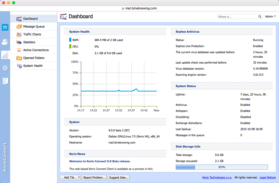 Kerio Connect Server management_1